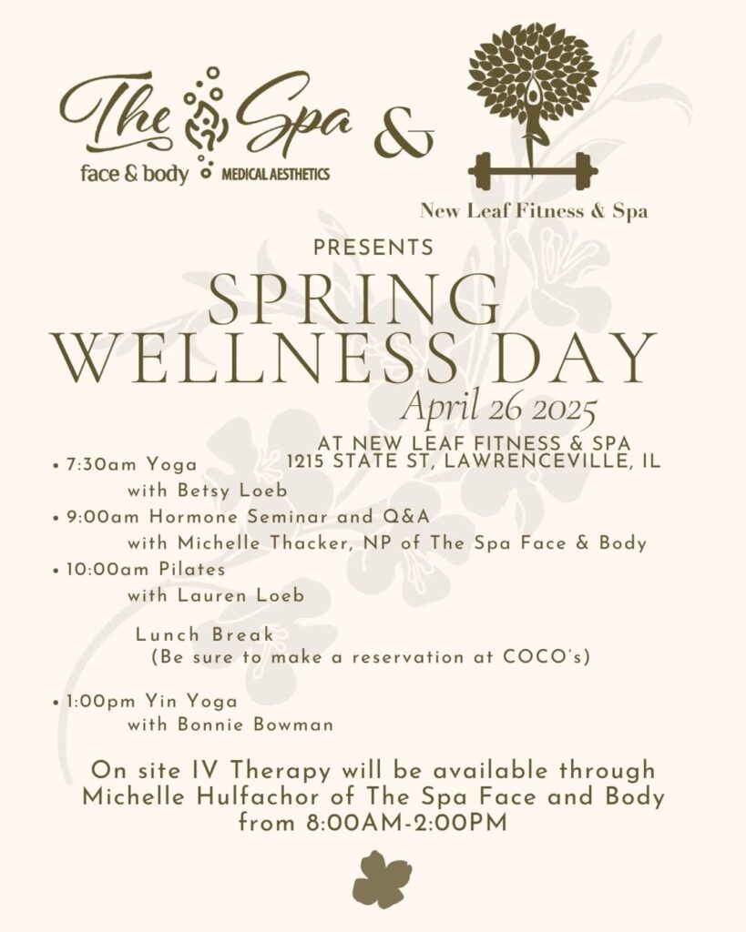 Spring Wellness Day at New Leaf Fitness & Spa – April 26th, Lawrenceville, Illinois